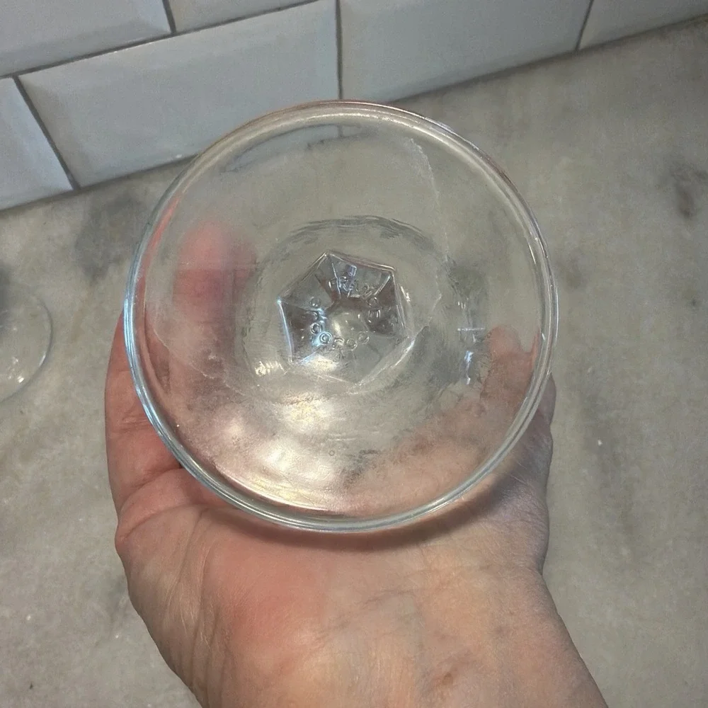 Set of 6 Vintage Arcoroc France Stemmed Crystal Wine Glasses